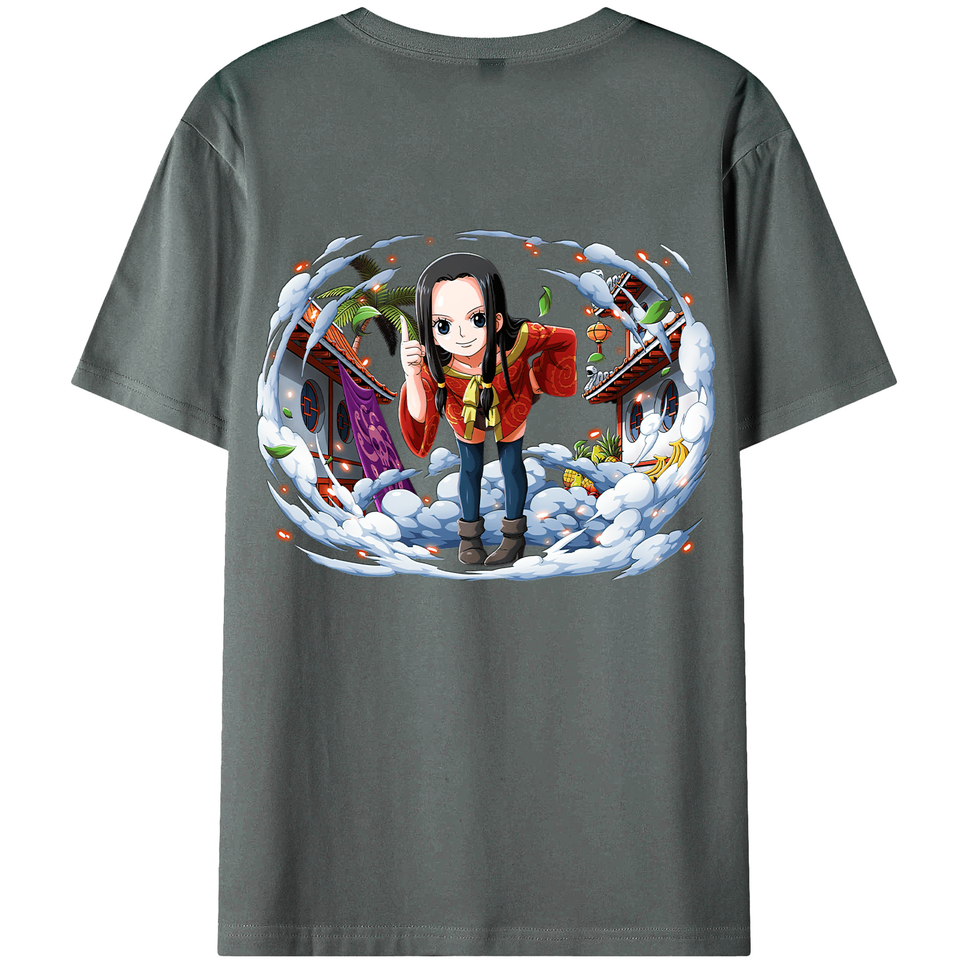 ワンピース ボア・ハンコック ONE PIECE Boa·Hancock 綿100％ メンズ半袖Tシャツ（バックプリント） 通気性